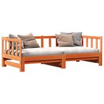 vidaXL Lit jour avec tiroir Wax Brun 180x200 cm en Bois de Pin