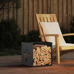 vidaXL Portant de bois chauffage noir 40x40x40 cm
