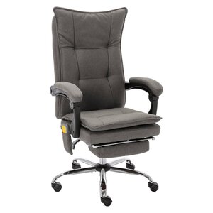 vidaXL Chaise de bureau de massage Gris Tissu