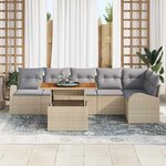 vidaXL Ensemble de canapé de jardin 7 Pièces beige et gris clair