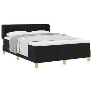 vidaXL Lit à ressorts avec matelas Noir 140 x 190 cm tissu
