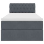 vidaXL Lit avec rangement et LED Gris foncé 90 x 190 cm Velours