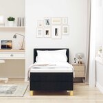 vidaXL Lit à ressorts avec tête de lit Noir 200 x 80 cm tissu