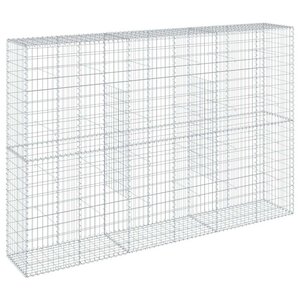 vidaXL Panier gabion avec couvercle 300x50x200 cm fer galvanisé