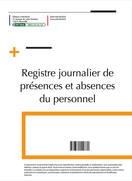 Registre journalier présences et des absences du personnel 2025 UTTSCHEID