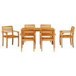 vidaXL Ensemble de salle à manger pour jardin 7 Pièces Marron