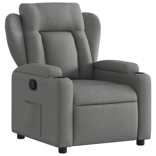 vidaXL Fauteuil inclinable en tissu gris foncé