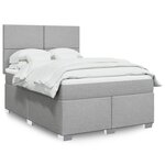 vidaXL Sommier à lattes de lit avec matelas Gris clair 140x190cm Tissu