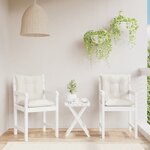 vidaXL Coussins de chaise à dossier bas lot de 2 crème mélangé tissu