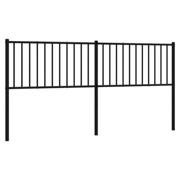 vidaXL Tête de lit métal noir 180 cm