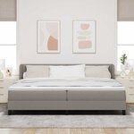 vidaXL Lit à ressorts avec matelas Taupe 200 x 200 cm tissu