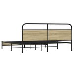 vidaXL Cadre de lit en métal sans matelas chêne sonoma 193x203 cm
