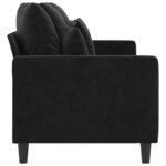 vidaXL Canapé à 3 places Noir 180 cm Velours