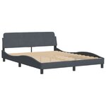 vidaXL Lit avec matelas Hanko gris foncé 160x200 cm velours