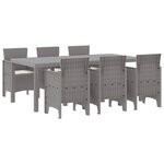 vidaXL Ensemble de salle à manger pour jardin 7 Pièces Gris clair