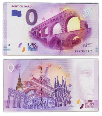 Billet de Collection 0 Euro souvenir 2017 Pont du Gard - France - Neuf