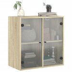 vidaXL Armoire murale avec portes en verre chêne sonoma 68x37x68 5 cm