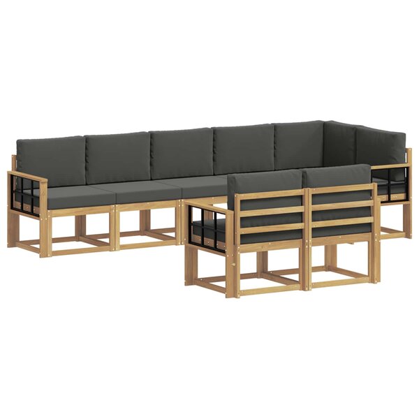 vidaXL Ensemble de canapés d'extérieur 8 Pièces Blanc et anthracite
