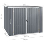 vidaXL Abri de jardin Gris 195x198x159 cm Acier galvanisé
