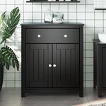 vidaXL Armoire de salle de bain BERG noir 69 5x34x80 cm pin massif