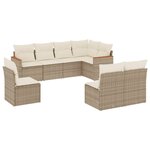 vidaXL Salon de jardin avec coussins 8 Pièces beige résine tressée