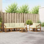 vidaXL Ensemble de canapés d'extérieur 7 Pièces Naturel et Crème
