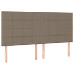 vidaXL Sommier à lattes de lit et matelas et LED Taupe 180x200cm Tissu