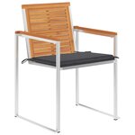 vidaXL Chaises de jardin lot de 6 avec coussins Bois d'acacia solide