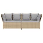 vidaXL Canapé de jardin avec coussins beige résine tressée
