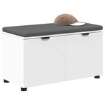 vidaXL Banc d'entrée avec coussin avec stockage Blanc 80 x 46 x 46 cm