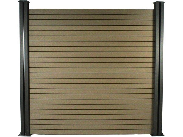 Kit Clôture 4.8 x 1.2 m composite - Kit de fixation offert - Marron