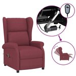 vidaXL Fauteuil inclinable électrique à oreilles rouge bordeaux tissu