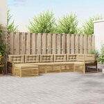 vidaXL Ensemble de canapés d'extérieur 7 Pièces Blanc et Beige
