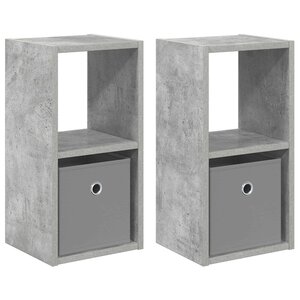 vidaXL Table de chevet 2 pc Gris béton 25 5 x 22 x 49 5 cm