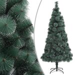 vidaXL Sapin de Noël artificiel pré-éclairé et support vert 120 cm PET