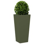 vidaXL Jardinières 2 Pièces vert olive 35x35x75 cm acier