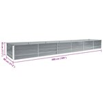 vidaXL Lit surélevé de jardin Acier galvanisé 480x80x45 cm Gris