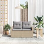 vidaXL Canapé de jardin avec coussin Beige 123 x 62 x 69 cm polyrotin