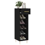 vidaXL Armoire à chaussures noir 30x35x105 cm bois d'ingénierie