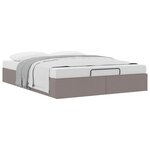 vidaXL Cadre de lit ottoman sans matelas taupe 140x190 cm tissu