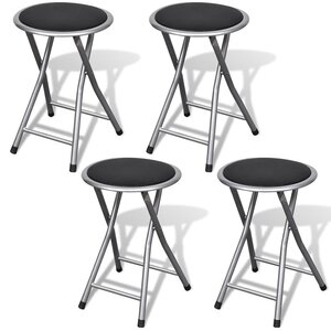vidaXL Tabourets de pliables lot de 4 similicuir