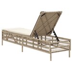 vidaXL Chaise longue avec coussin beige résine tressée