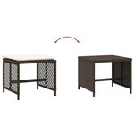 vidaXL Tabourets de jardin et coussins lot de 4 marron résine tressée