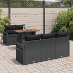 vidaXL Ensemble de canapé de jardin 6 Pièces Noir Poly rotin