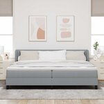 vidaXL Lit à ressorts avec matelas Gris clair 200 x 200 cm tissu