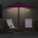 vidaXL Parasol de jardin Rouge bordeaux 294 x 150 x 224 cm tissu