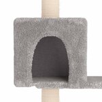 vidaXL Arbre à chat avec poteaux à griffer en sisal Gris clair