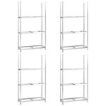 vidaXL Porte-pneus à 3 niveaux 4 Pièces Argenté 110x40x200 cm Acier