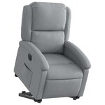 vidaXL Fauteuil inclinable électrique gris clair tissu