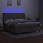 vidaXL Sommier à lattes de lit matelas LED Taupe 180x200 cm Tissu